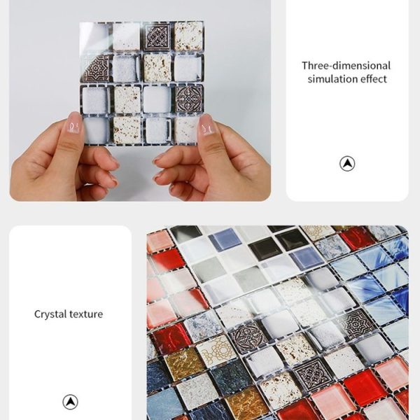 20 PCS / Set 3D Wall Stickers Bathroom Kitchen Waterproof And Oil-Proof Self-Adhesive Wallpaper Tile Stickers (MSK-011) - Image 5