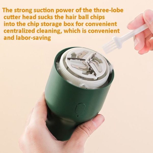 Rechargeable Hair Ball Trimmer Clothes Pilling Machine (Green) - Image 5