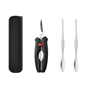 Crab Tool 304 Stainless Steel Crab Fork Crab Scissors Crab Needle, Style: 2 Fork 1 Knife 1 Box