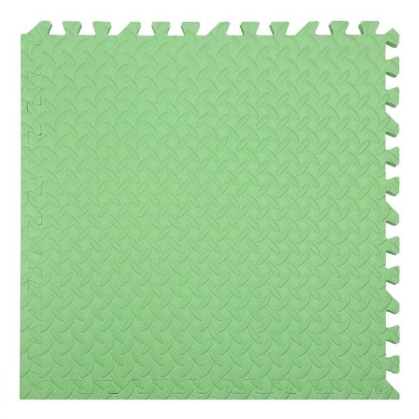 Household Stitching Leaf Pattern Thick Foam Crawling Mat, Size: 60x2.5cm (Green)