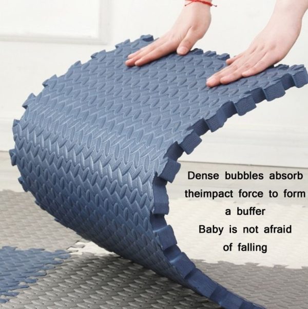 Household Stitching Leaf Pattern Thick Foam Crawling Mat, Size: 60x2.5cm (Green) - Image 4