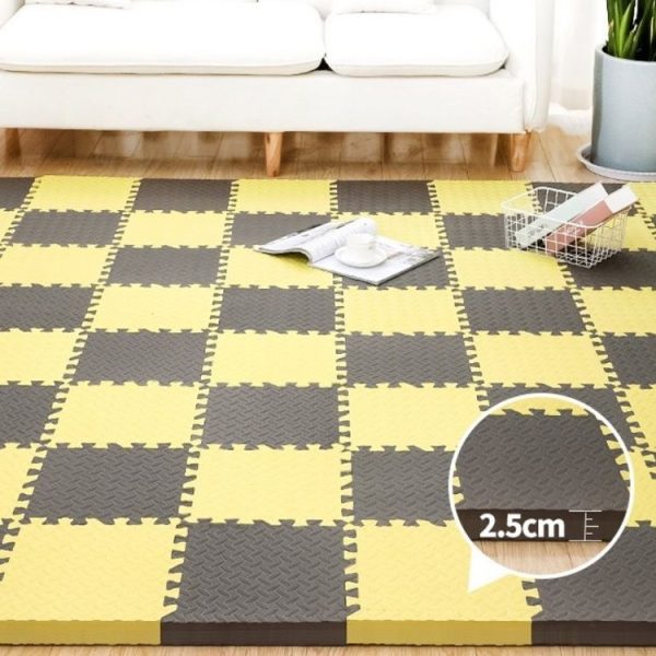 Household Stitching Leaf Pattern Thick Foam Crawling Mat, Size: 60x2.5cm (Green) - Image 7