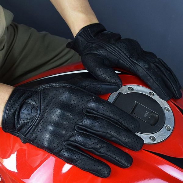 GHOST RACING GR-ST06 Breathable Touch Screen Motorcycle Riding Leather Gloves Anti-Fall Locomotive Gloves, Size: XXL (Black) - Image 6
