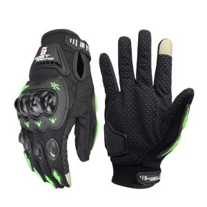 GHOST RACING GR-ST04 Motorcycle Gloves Anti-Fall Full Finger Riding Touch Gloves, Size: M (Green)