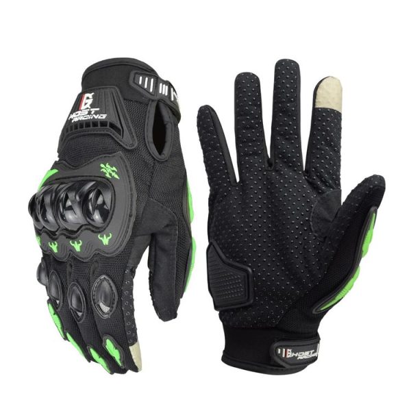 GHOST RACING GR-ST04 Motorcycle Gloves Anti-Fall Full Finger Riding Touch Gloves, Size: M (Green)