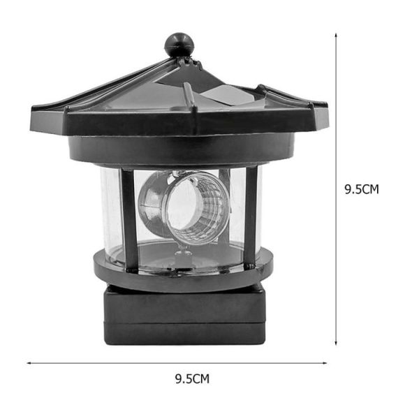 Outdoor Waterproof LED Solar Rotating Lighthouse Garden Decoration Induction Landscape Light (Red) - Image 3