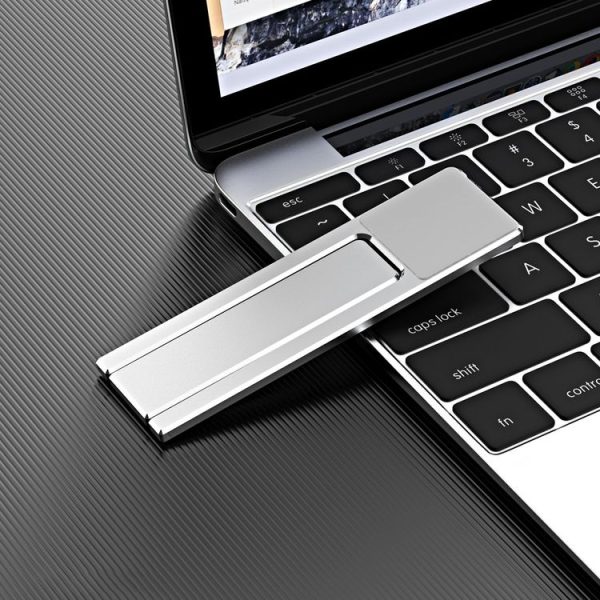 Notebook Back Sticker Extension Bracket Portable Folding Magnetic Mobile Phone Holder (Silver)