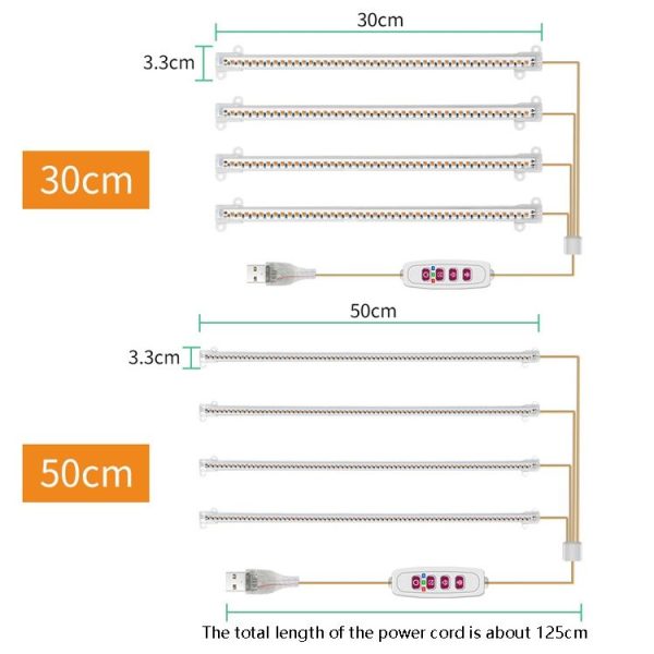 LED Plant Growth Lamp Time Potted Plant Intelligent Remote Control Cabinet Light, Style: 50cm One Head) (Pink) - Image 3