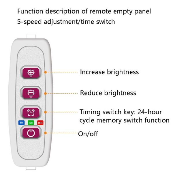 LED Plant Growth Lamp Time Potted Plant Intelligent Remote Control Cabinet Light, Style: 50cm One Head) (Pink) - Image 4