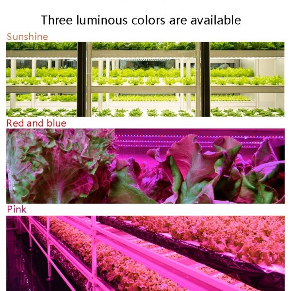 LED Plant Growth Lamp Time Potted Plant Intelligent Remote Control Cabinet Light, Style: 50cm One Head) (Pink) - Image 6