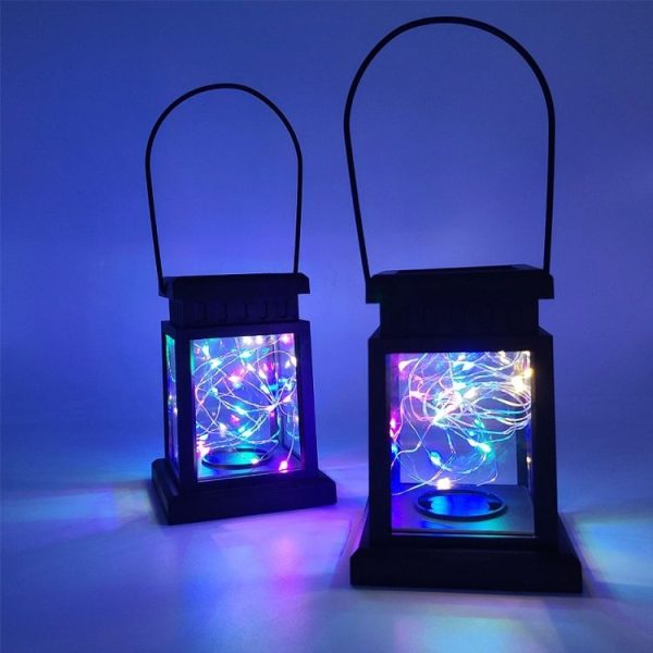 Solar LED Starry Wind Lantern Festival Decoration Retro Copper Wire String Light (Colorful) - Image 6