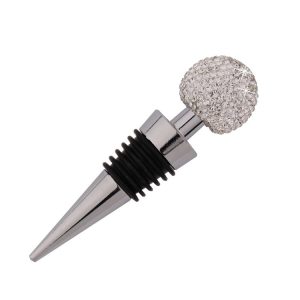 Crystal Ball Red Wine Stopper Diamond Zinc Alloy Metal Sealed Wine Cork (White)