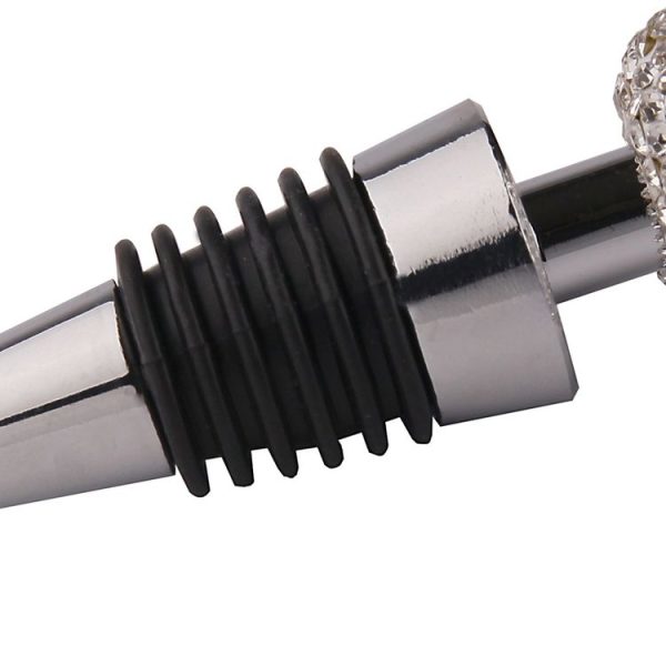 Crystal Ball Red Wine Stopper Diamond Zinc Alloy Metal Sealed Wine Cork (White) - Image 4