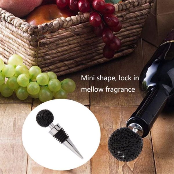 Crystal Ball Red Wine Stopper Diamond Zinc Alloy Metal Sealed Wine Cork (White) - Image 7