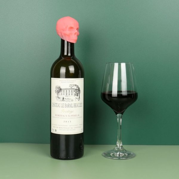 Skull Silicone Leak-Proof Fresh-Keeping Wine Stopper (Wine Red) - Image 2
