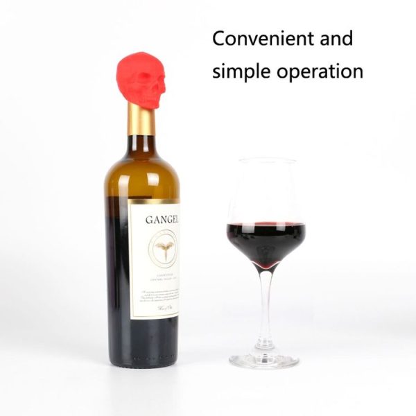 Skull Silicone Leak-Proof Fresh-Keeping Wine Stopper (Wine Red) - Image 5