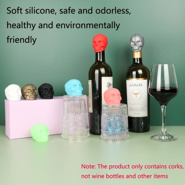 Skull Silicone Leak-Proof Fresh-Keeping Wine Stopper (Wine Red) - Image 6