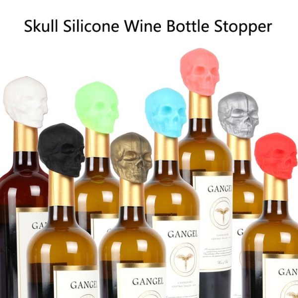 Skull Silicone Leak-Proof Fresh-Keeping Wine Stopper (Wine Red) - Image 7