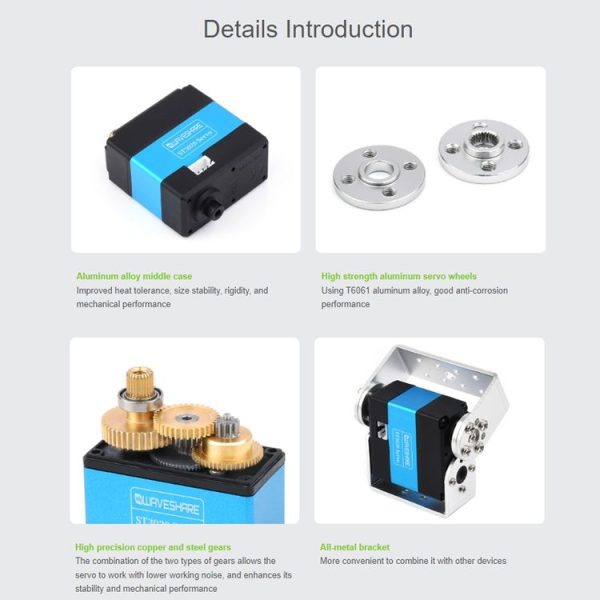 Waveshare 24703 25kg.cm Wide Range Voltage ST3020 Serial Bus Aervo - Image 17