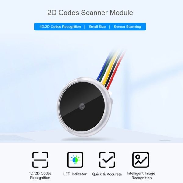 Waveshare 25515 Round 2D Codes Scanner Module Barcode / QR Code Reader, With LED Indicator - Image 2