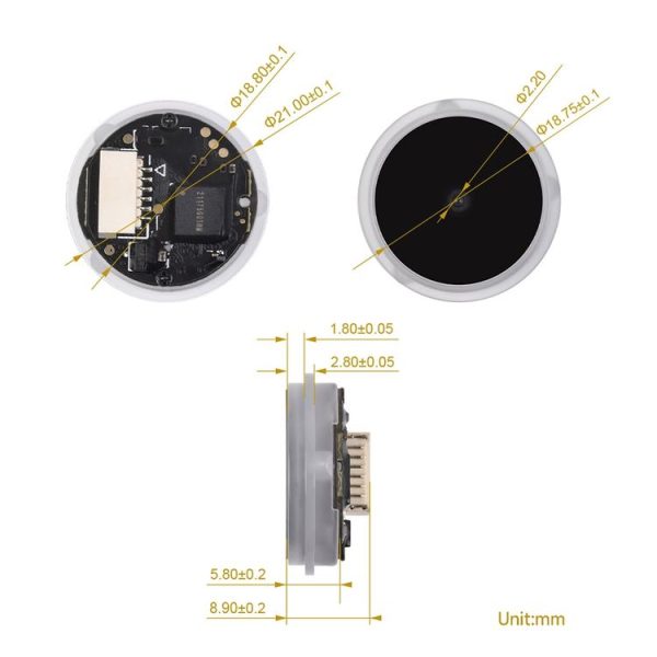 Waveshare 25515 Round 2D Codes Scanner Module Barcode / QR Code Reader, With LED Indicator - Image 3