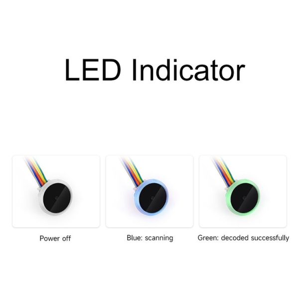 Waveshare 25515 Round 2D Codes Scanner Module Barcode / QR Code Reader, With LED Indicator - Image 5