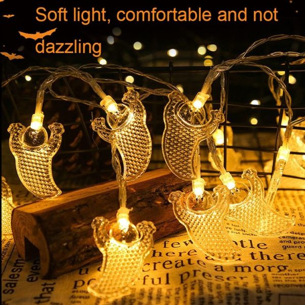 Warm White 1.5m 10LEDs LED Halloween Cartoon Atmosphere Decorative Light String (White Ghost) - Image 4