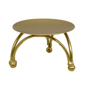 Geometric Three-Dimensional Round Wrought Iron Candle Holder Desktop Ornaments, Color: Gold
