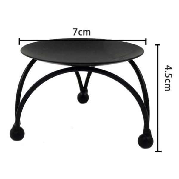 Geometric Three-Dimensional Round Wrought Iron Candle Holder Desktop Ornaments, Color: Gold - Image 5