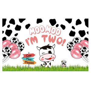 180x110cm Cartoon Cow Theme Birthday Party Decoration Background Cloth Photography Banner (2023SRB132)