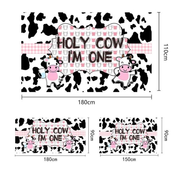 180x110cm Cartoon Cow Theme Birthday Party Decoration Background Cloth Photography Banner (2023SRB133) - Image 2