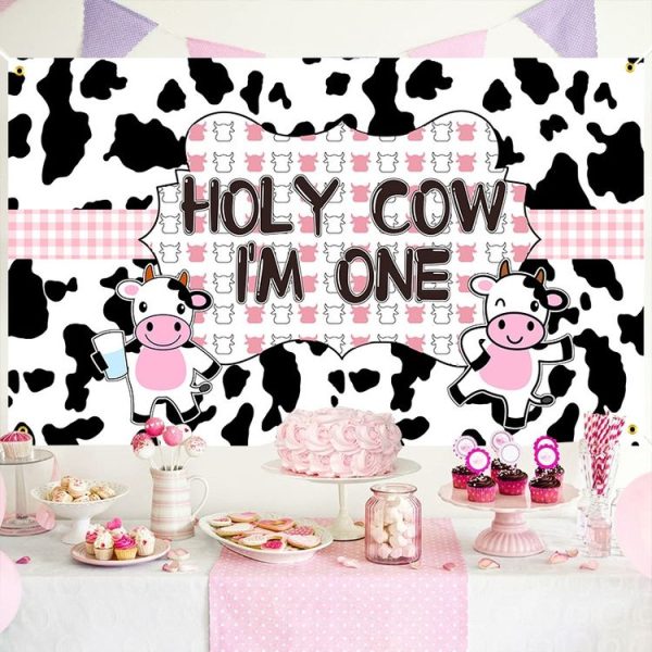 180x110cm Cartoon Cow Theme Birthday Party Decoration Background Cloth Photography Banner (2023SRB133) - Image 4