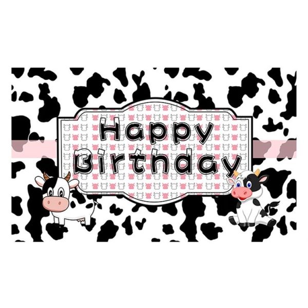 180x110cm Cartoon Cow Theme Birthday Party Decoration Background Cloth Photography Banner (2023SRB134)