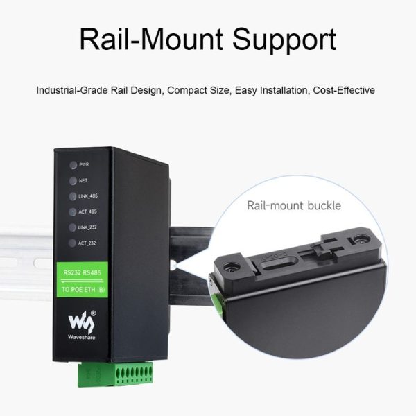 Waveshare RS232 RS485 To RJ45 Ethernet Serial Server, Spec: RS232 RS485 TO POE ETH (B) - Image 10