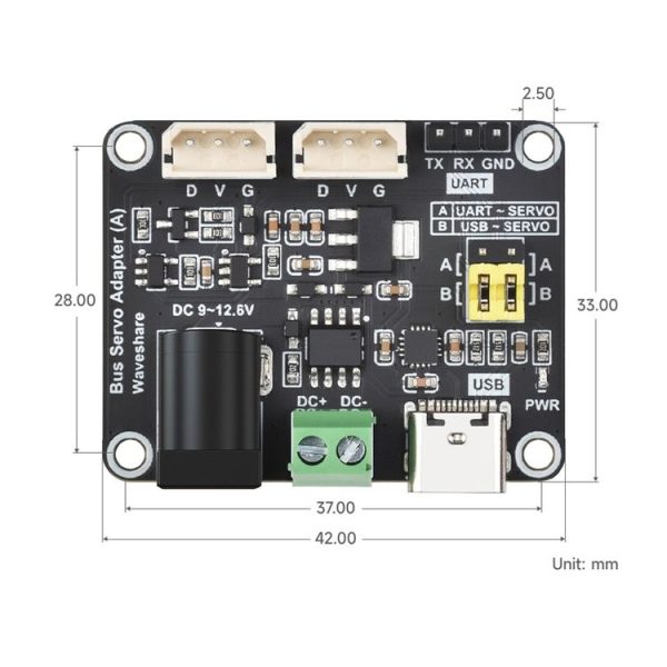 Waveshare 25514 Serial Bus Servo Driver Board, for ST / SC Series Serial Bus Servos - Image 2