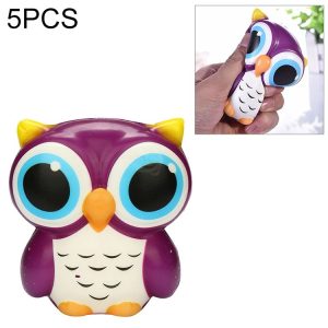 3 PCS Simulation Owl Shape Squishy Slow Rising Toy Slow Rebound PU Stress Reliever Squeeze Toy (Purple)