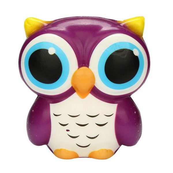 3 PCS Simulation Owl Shape Squishy Slow Rising Toy Slow Rebound PU Stress Reliever Squeeze Toy (Purple) - Image 2