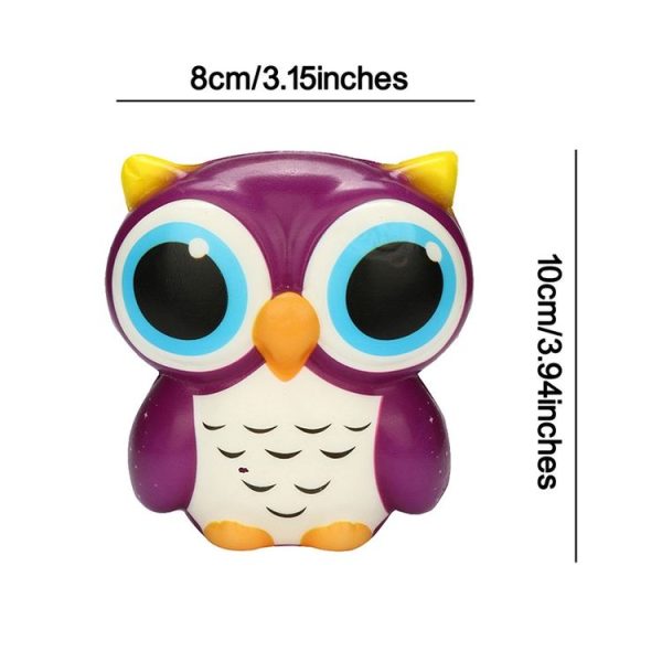 3 PCS Simulation Owl Shape Squishy Slow Rising Toy Slow Rebound PU Stress Reliever Squeeze Toy (Purple) - Image 3