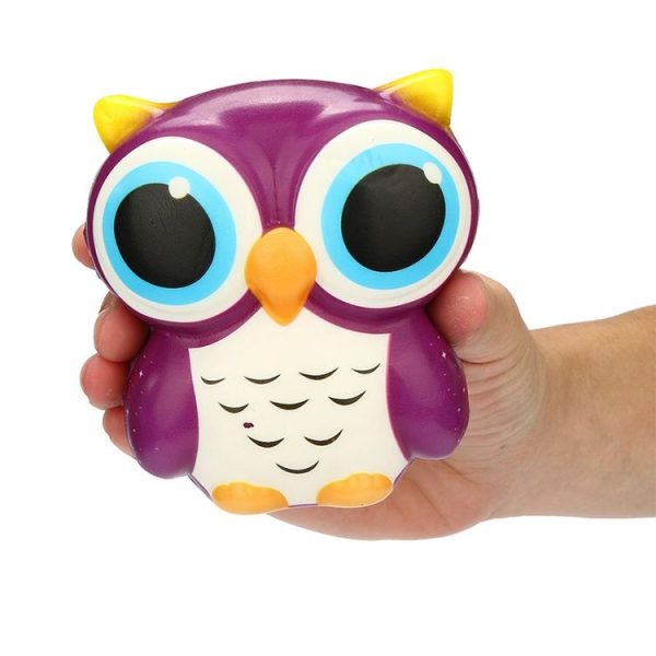 3 PCS Simulation Owl Shape Squishy Slow Rising Toy Slow Rebound PU Stress Reliever Squeeze Toy (Purple) - Image 5