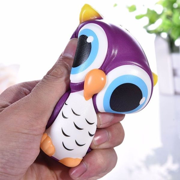 3 PCS Simulation Owl Shape Squishy Slow Rising Toy Slow Rebound PU Stress Reliever Squeeze Toy (Purple) - Image 6