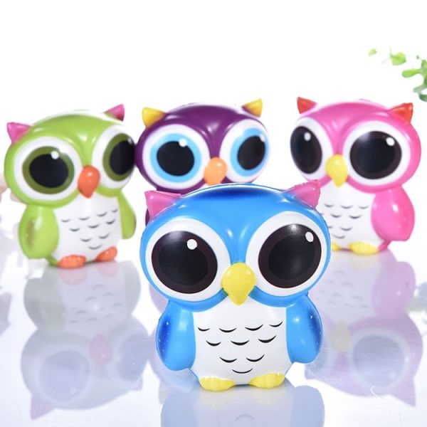 3 PCS Simulation Owl Shape Squishy Slow Rising Toy Slow Rebound PU Stress Reliever Squeeze Toy (Purple) - Image 7