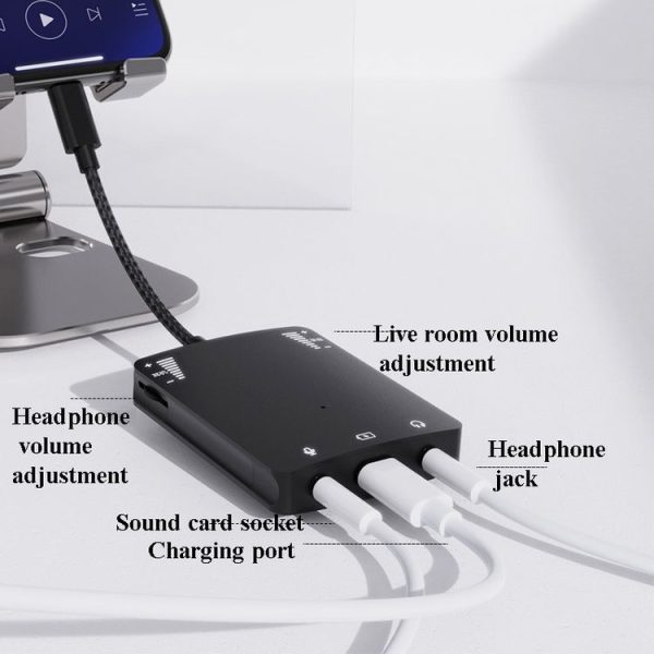 8 Pin Live Mobile Phone Sound Card Converter For iPhone 6 And Above - Image 3