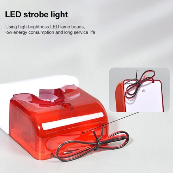 LY-103 Sound And Light Alarm Emergency Call For Help Connection Type Alarm, Specification: 24V (Red) - Image 3