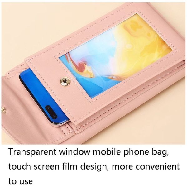 JLF012 Touch Screen Mobile Phone Bag Women Messenger Shoulder Bag (Brown) - Image 5
