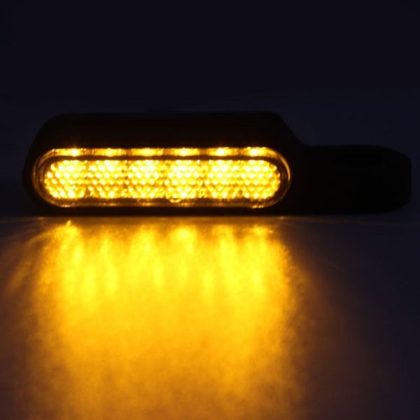 2 PCS Motorcycle Handle Turn Light Metal LED Indicator Light (Silver) - Image 3