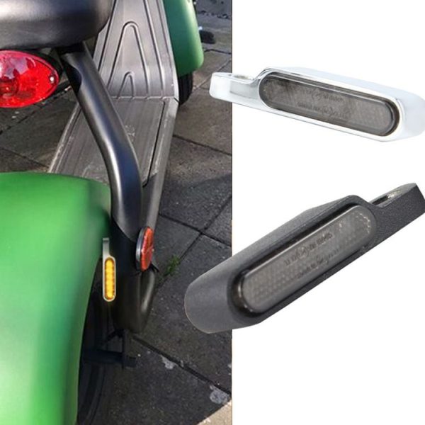 2 PCS Motorcycle Handle Turn Light Metal LED Indicator Light (Silver) - Image 4