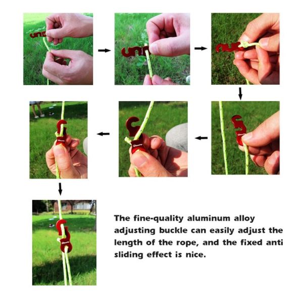 4m x 4 Rolls Outdoor Camping Tent Canopy Wind Rope Luminous Multi-Function Wind Rope Buckle Tent Fixed Rope (S Buckle-Yellow) - Image 4