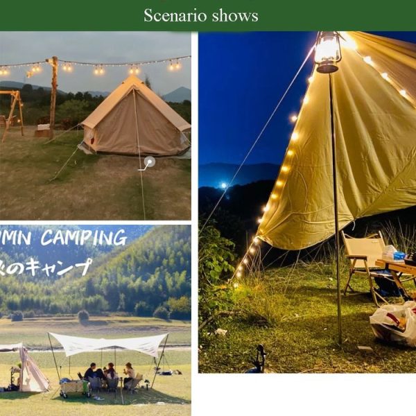 4m x 6 Rolls Outdoor Camping Tent Canopy Wind Rope Luminous Multi-Function Wind Rope Buckle Tent Fixed Rope (S Buckle-Yellow) - Image 5