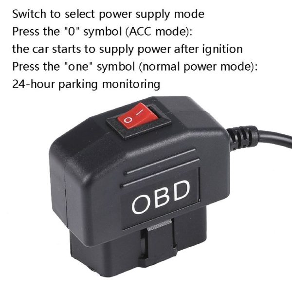 H508 OBD Car Charger Driving Recorder Power Cord 12 / 24V To 5V With Switch Low Pressure Protection Line, Specification: Mini Straight - Image 3