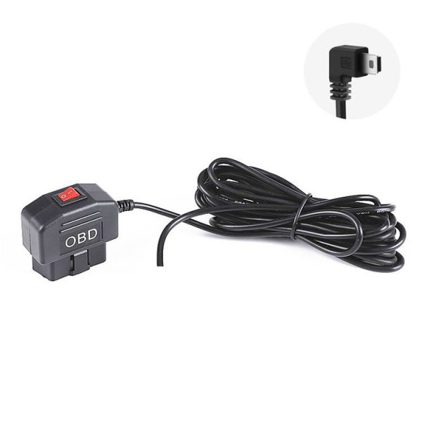 H508 OBD Car Charger Driving Recorder Power Cord 12 / 24V To 5V With Switch Low Pressure Protection Line, Specification: Mini Right Elbow